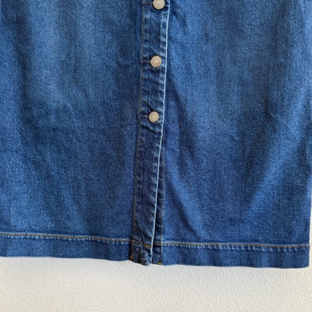 Faherty Denim Maxi Skirt Mercer Bay 30 Organic Cotton Stretch - Picture 4 of 6